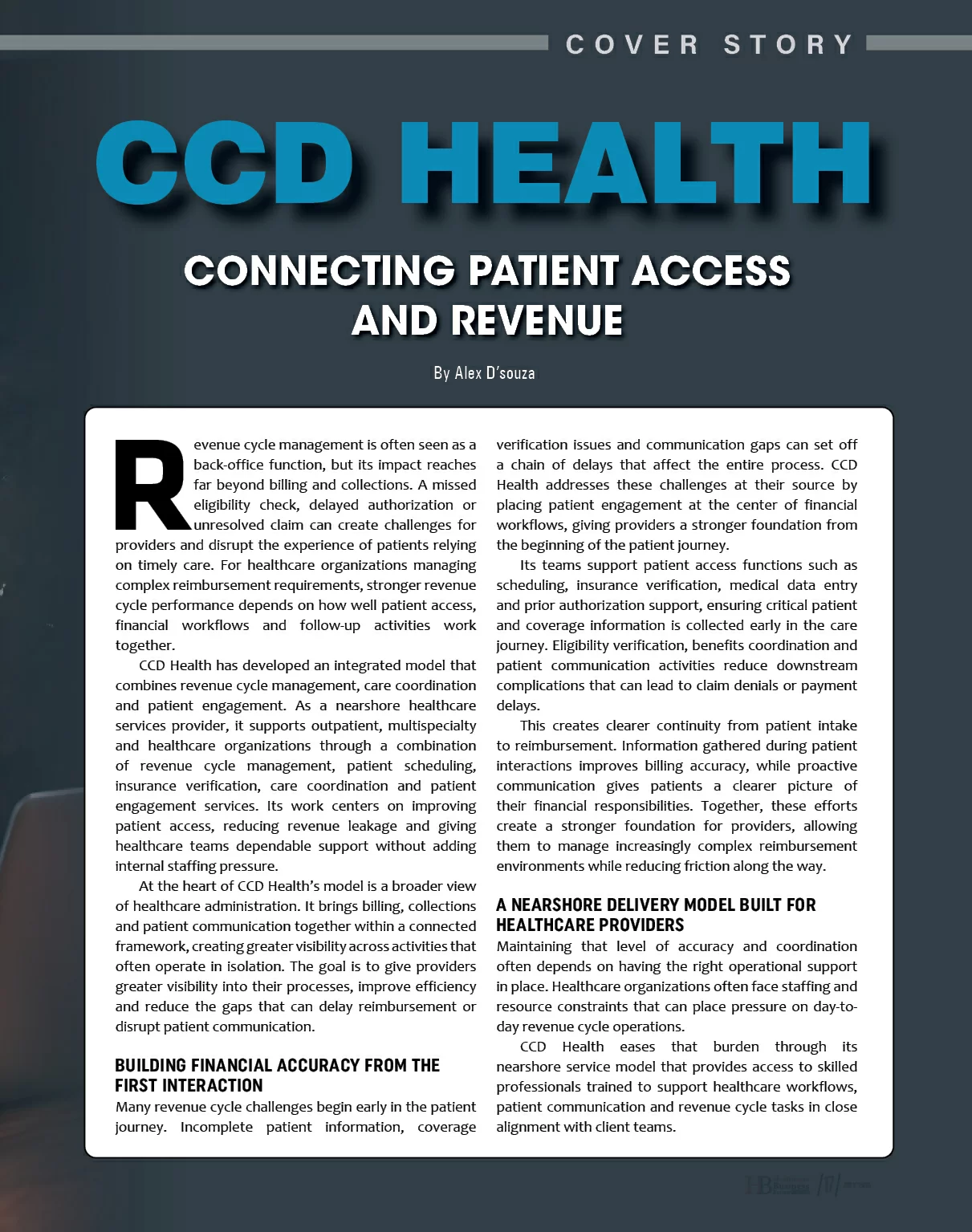 CCD Health: Connecting Patient Access And Revenue | Construction Business Review